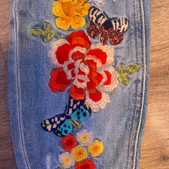 ZARA Trafaluc Floral Embroidered Skinny Jeans - Picture 4 of 5